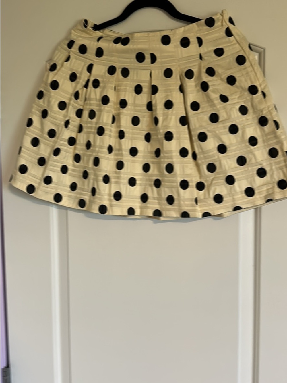 Banana Republic Cream Skirt with Black Polka Dots